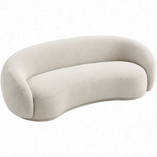 Kremowa sofa bouclé z poliestru 180 × 85 × 75 cm