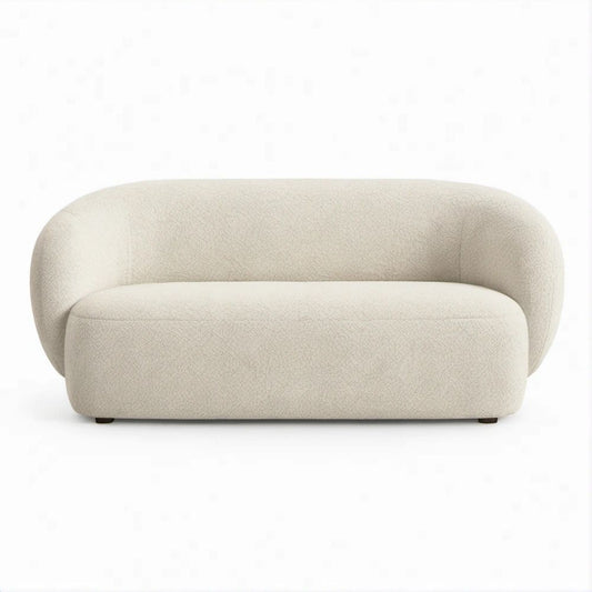 Kremowa sofa dwuosobowa bouclé 160 x 88 x 76 cm